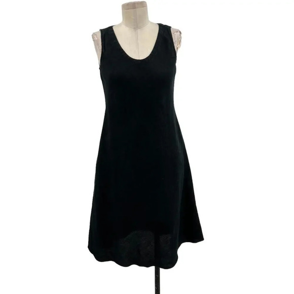 Eileen Fisher Irish Linen Sleeveless Tank Dress Black Size Petite Small PS - Picture 1 of 9